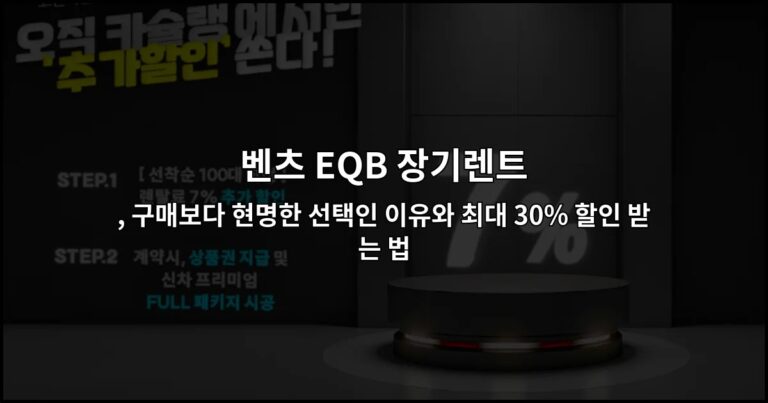 벤츠 EQB 장기렌트, 구매보다 현명한 선택인 이유와 최대 30% 할인 받는 법