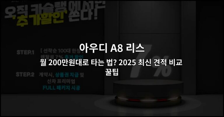아우디 A8 리스 월 200만원대로 타는 법? 2025 최신 견적 비교 꿀팁