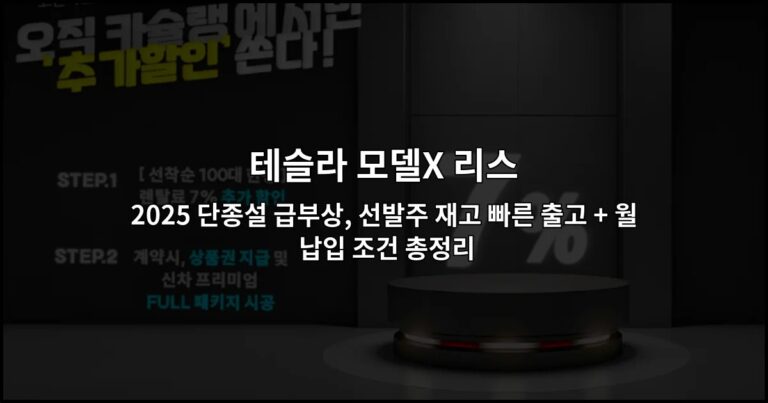 테슬라 모델X 리스 | 2025 단종설 급부상, 선발주 재고 빠른 출고 + 월 납입 조건 총정리
