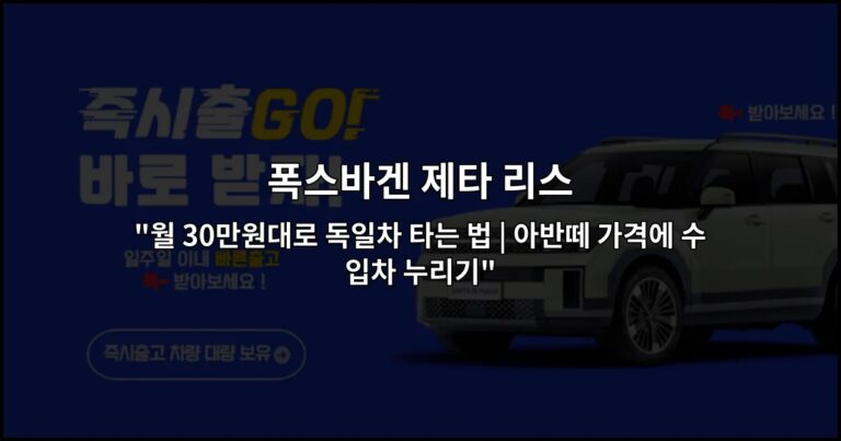 폭스바겐 제타 리스 “월 30만원대로 독일차 타는 법 | 아반떼 가격에 수입차 누리기”